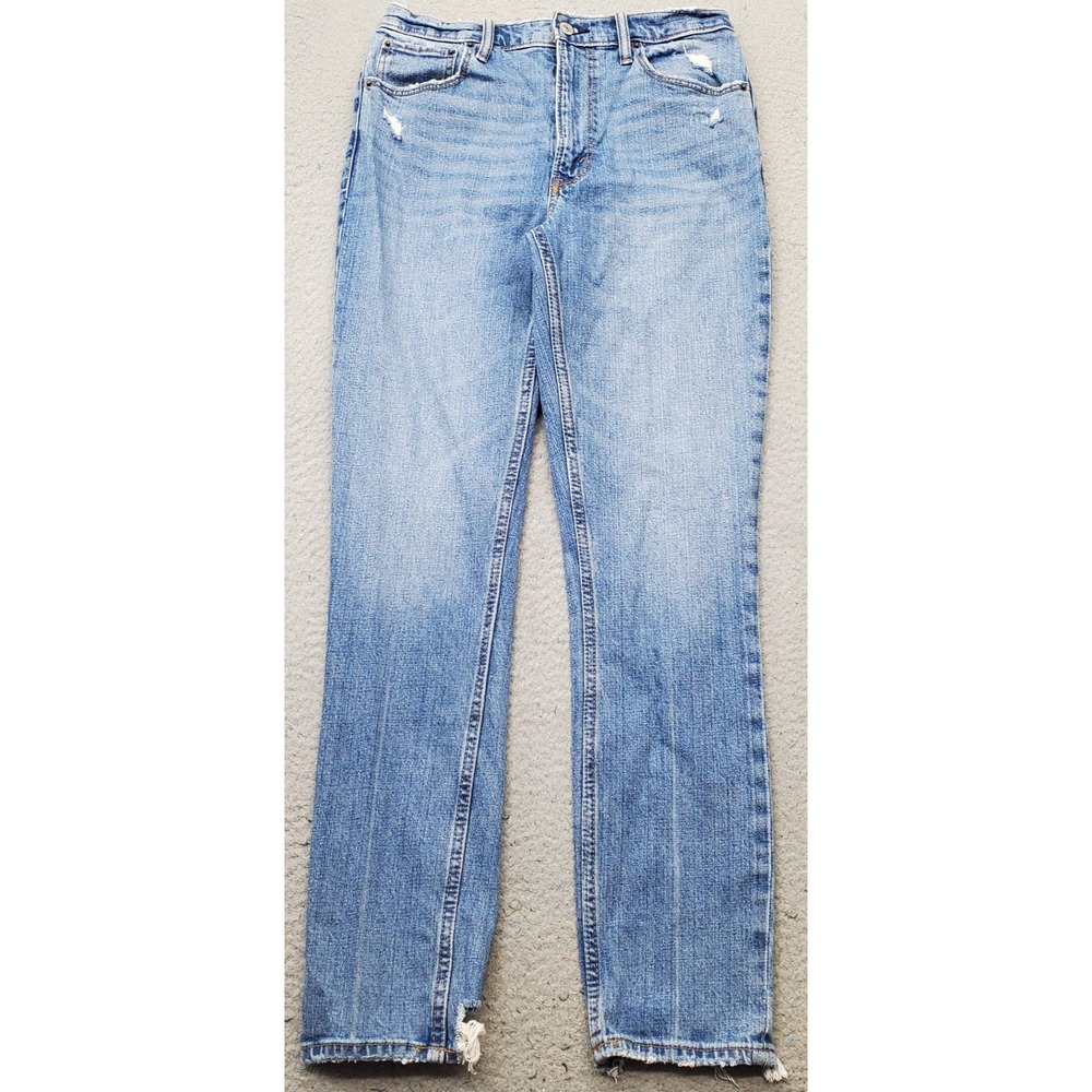 Abercrombie & Fitch Skinny Jeans Womens 26/2L Blue Denim Distressed High Rise
